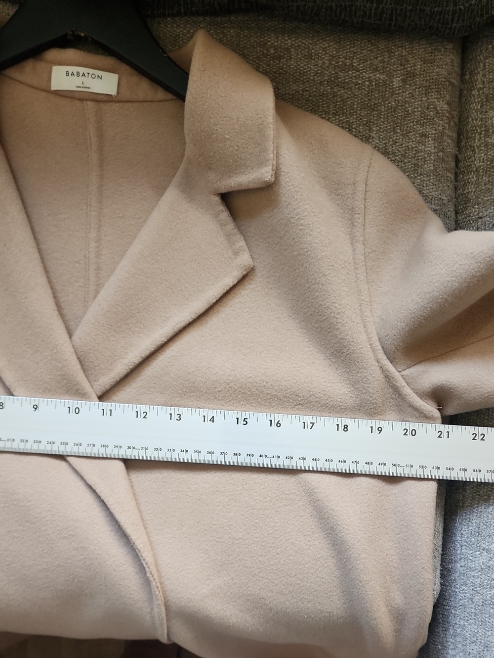 Babaton Aritzia Beige Blush Drape Coat Open Front Jacket L - Picture 6 of 8